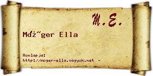 Móger Ella névjegykártya